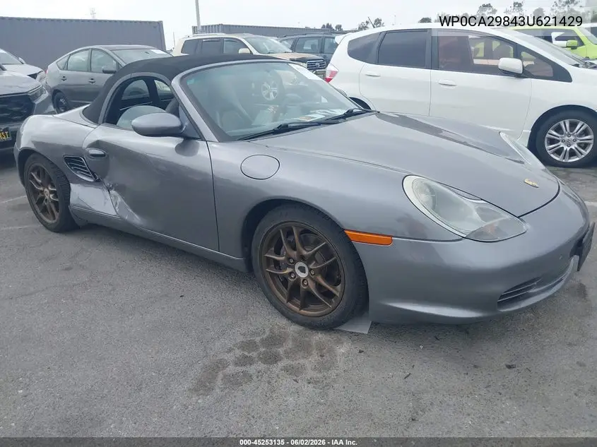 2003 Porsche Boxster VIN: WP0CA29843U621429 Lot: 45253135