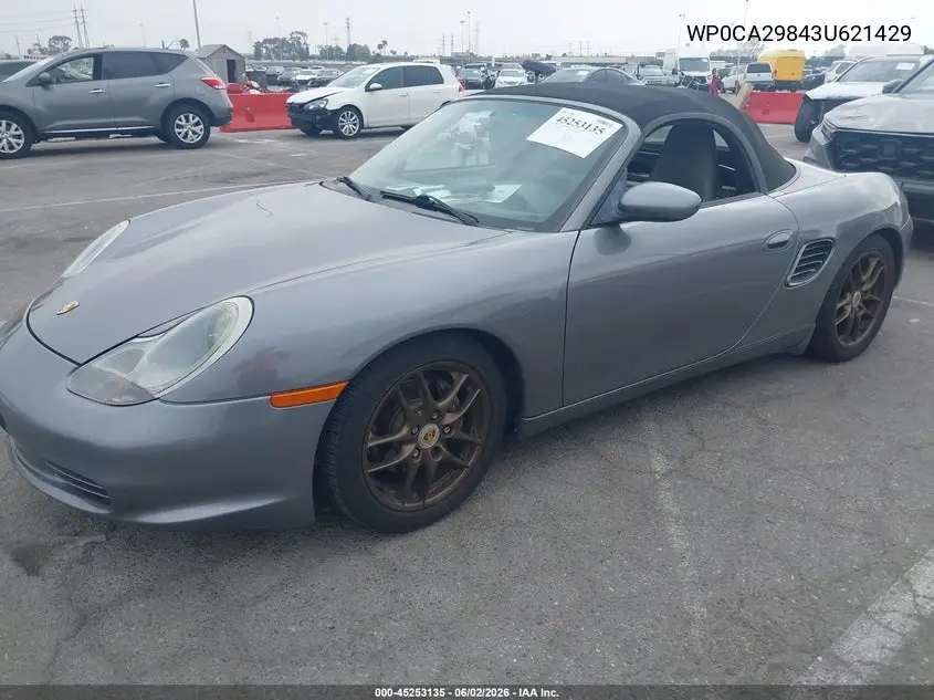 2003 Porsche Boxster VIN: WP0CA29843U621429 Lot: 45253135