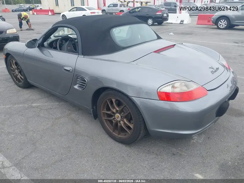 2003 Porsche Boxster VIN: WP0CA29843U621429 Lot: 45253135