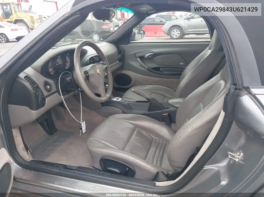 2003 Porsche Boxster VIN: WP0CA29843U621429 Lot: 45253135