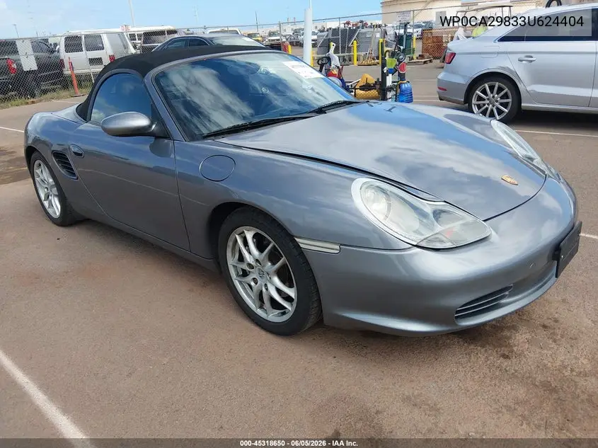2003 Porsche Boxster VIN: WP0CA29833U624404 Lot: 45318650