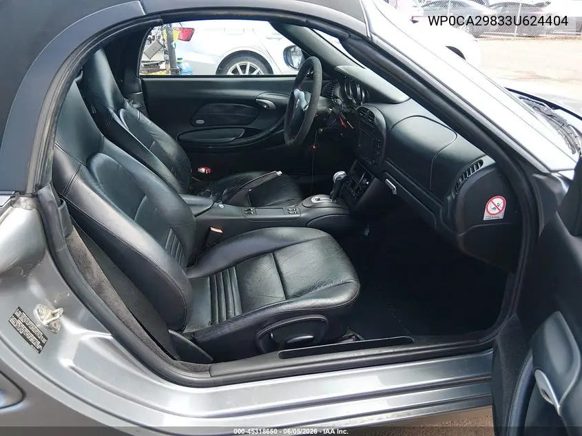 2003 Porsche Boxster VIN: WP0CA29833U624404 Lot: 45318650
