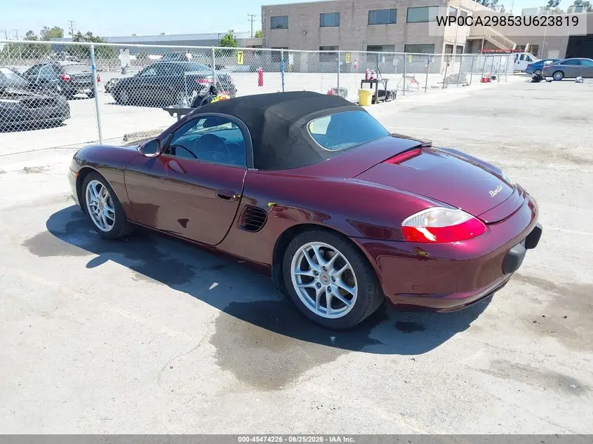 2003 Porsche Boxster VIN: WP0CA29853U623819 Lot: 45474226
