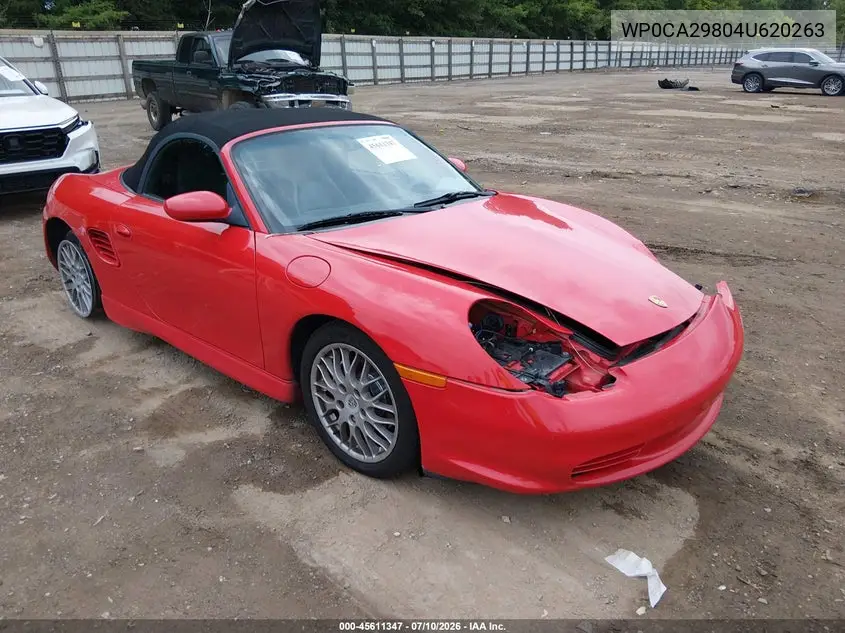 2004 Porsche Boxster VIN: WP0CA29804U620263 Lot: 45611347