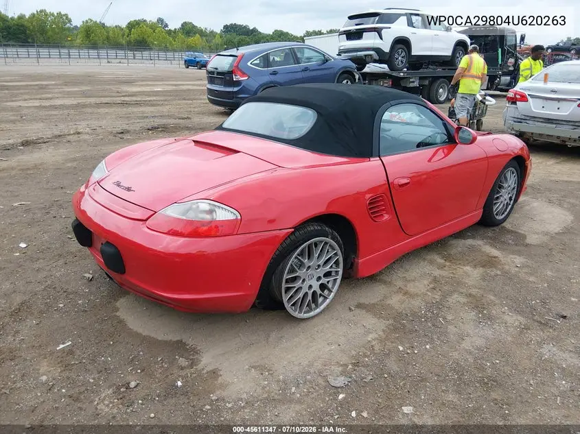 2004 Porsche Boxster VIN: WP0CA29804U620263 Lot: 45611347