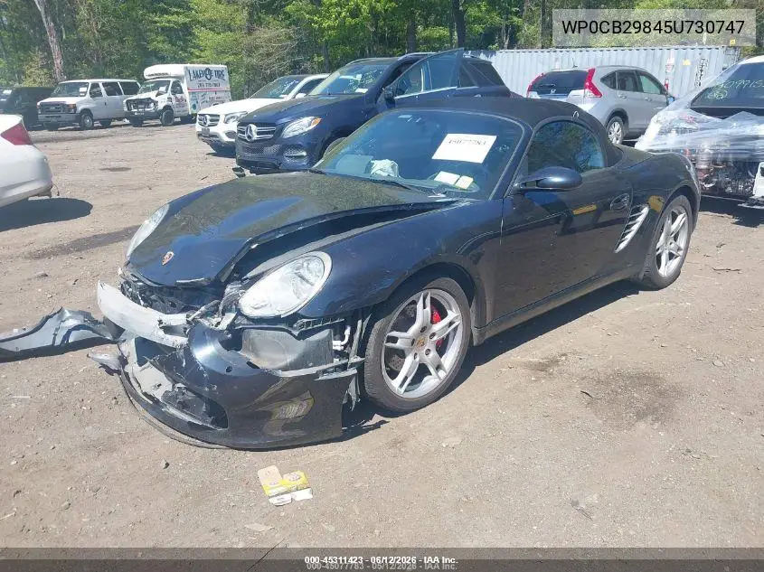 2005 Porsche Boxster S VIN: WP0CB29845U730747 Lot: 45311423