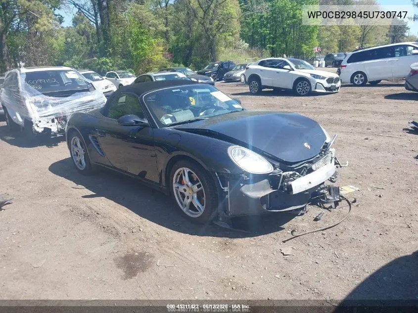 2005 Porsche Boxster S VIN: WP0CB29845U730747 Lot: 45311423