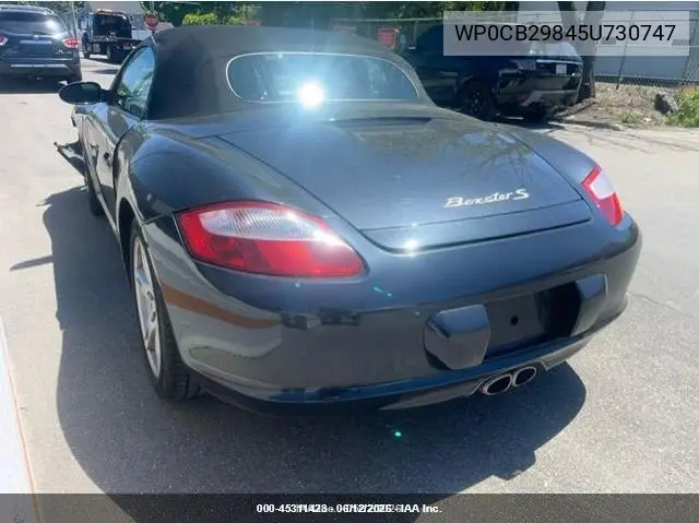 2005 Porsche Boxster S VIN: WP0CB29845U730747 Lot: 45311423
