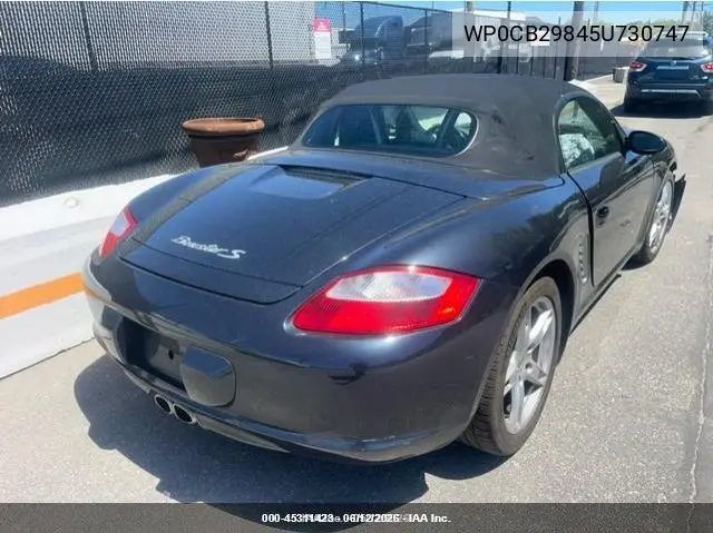 2005 Porsche Boxster S VIN: WP0CB29845U730747 Lot: 45311423
