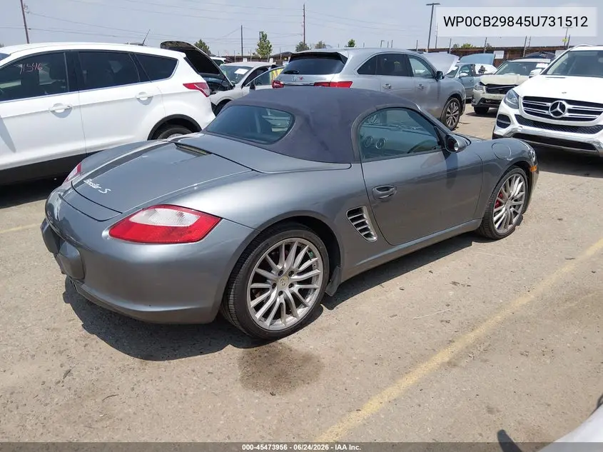 2005 Porsche Boxster S VIN: WP0CB29845U731512 Lot: 45473956