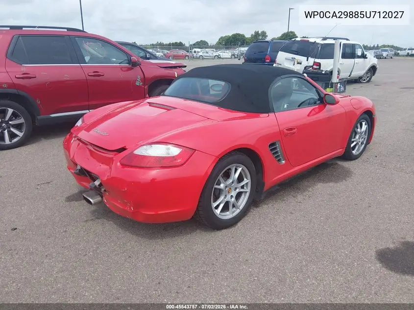 2005 Porsche Boxster VIN: WP0CA29885U712027 Lot: 45543757