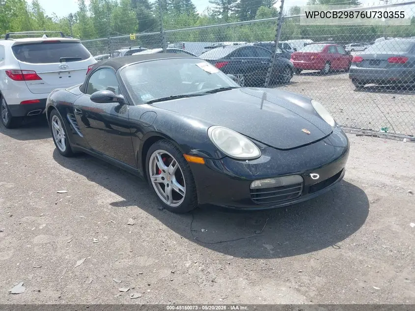 2006 Porsche Boxster S VIN: WP0CB29876U730355 Lot: 45150073