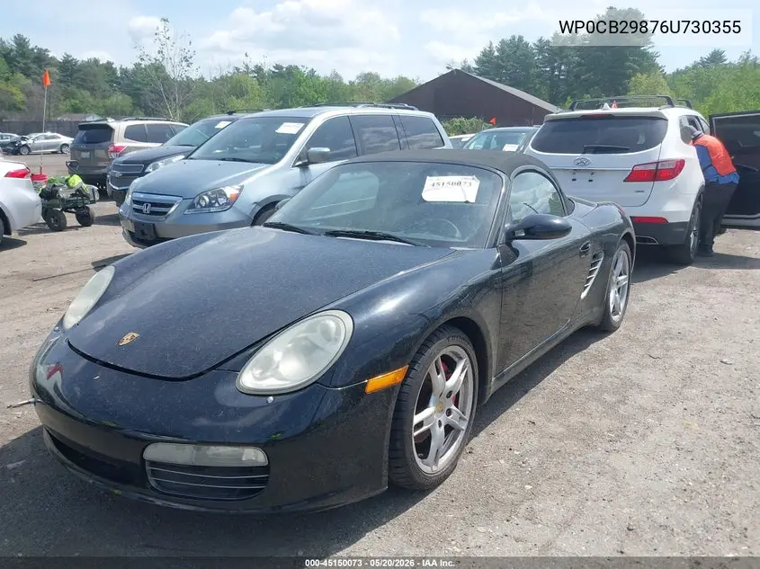 2006 Porsche Boxster S VIN: WP0CB29876U730355 Lot: 45150073