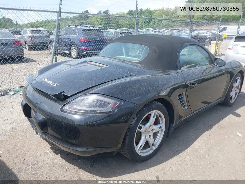 2006 Porsche Boxster S VIN: WP0CB29876U730355 Lot: 45150073