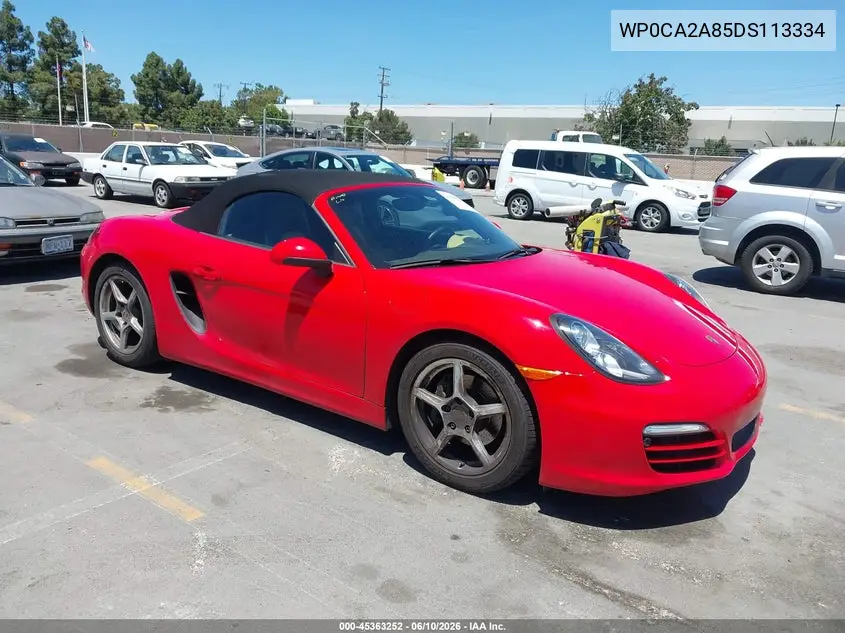2013 Porsche Boxster VIN: WP0CA2A85DS113334 Lot: 45363252