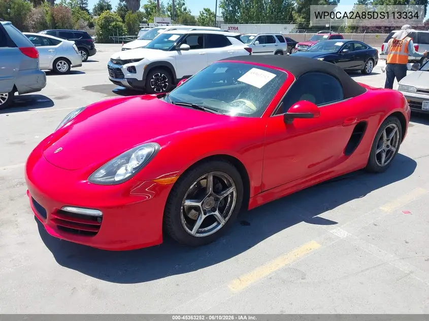 2013 Porsche Boxster VIN: WP0CA2A85DS113334 Lot: 45363252