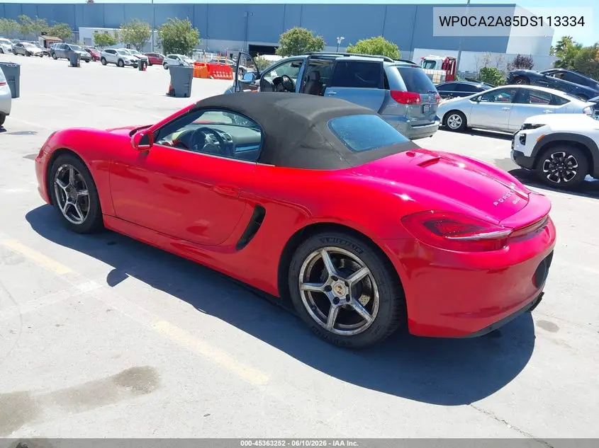 2013 Porsche Boxster VIN: WP0CA2A85DS113334 Lot: 45363252