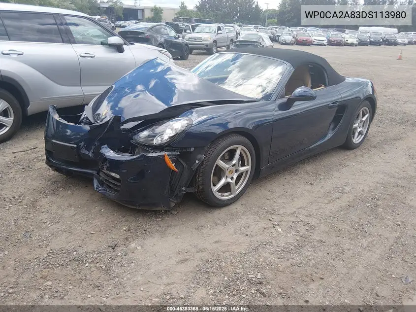 2013 Porsche Boxster VIN: WP0CA2A83DS113980 Lot: 45383368