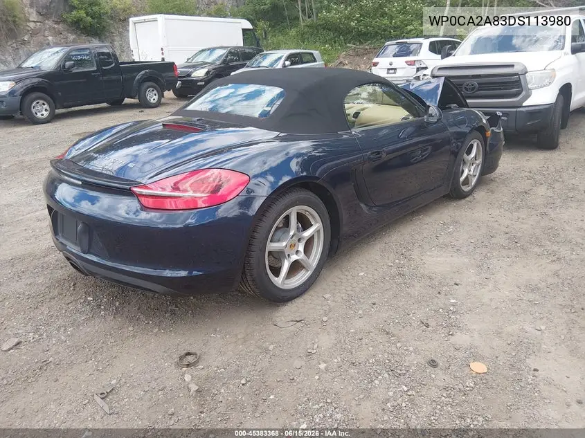 2013 Porsche Boxster VIN: WP0CA2A83DS113980 Lot: 45383368