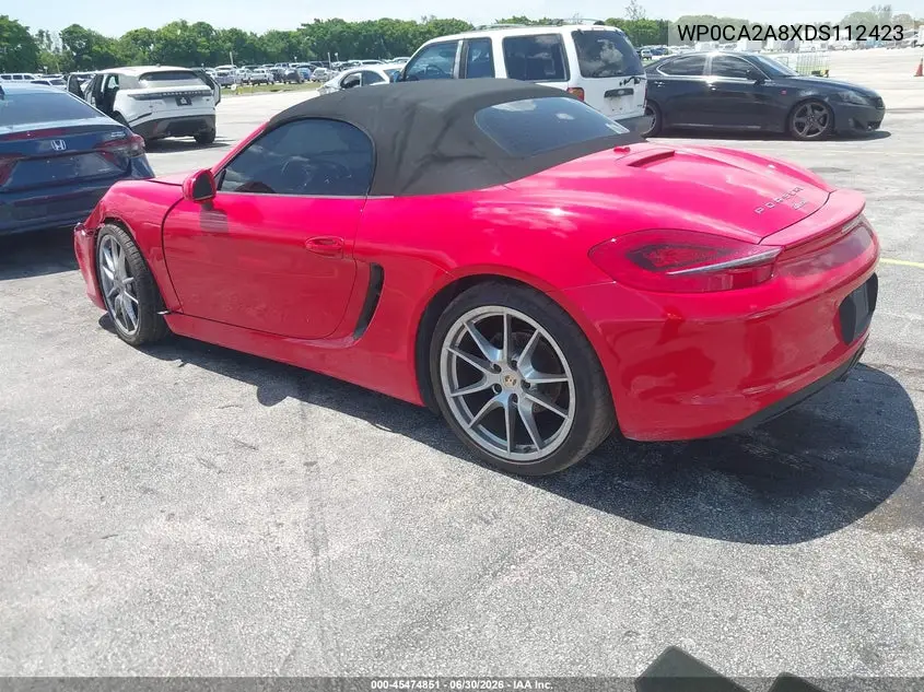 2013 Porsche Boxster VIN: WP0CA2A8XDS112423 Lot: 45474851