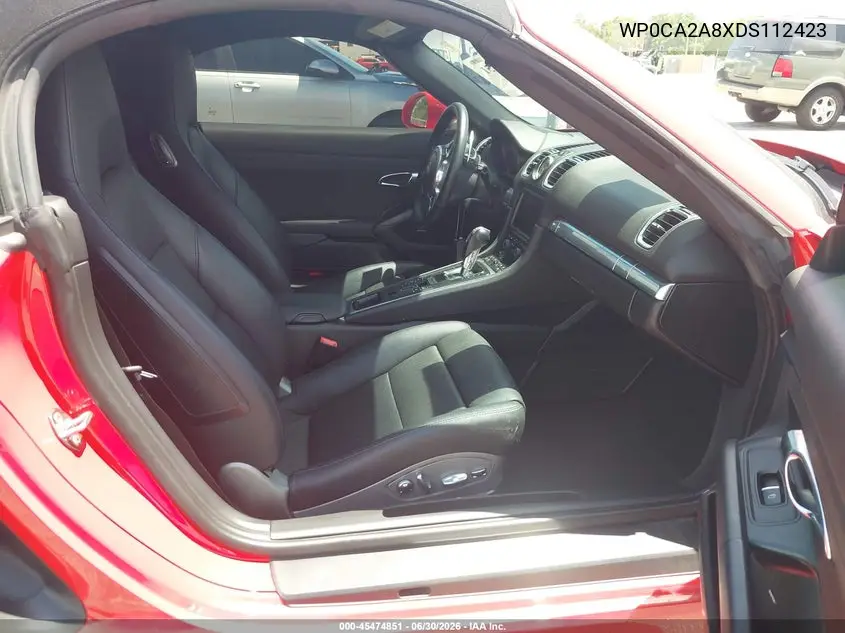 2013 Porsche Boxster VIN: WP0CA2A8XDS112423 Lot: 45474851