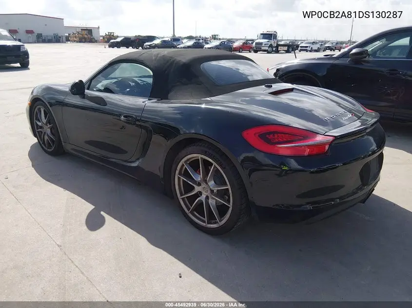 2013 Porsche Boxster S VIN: WP0CB2A81DS130287 Lot: 45492939