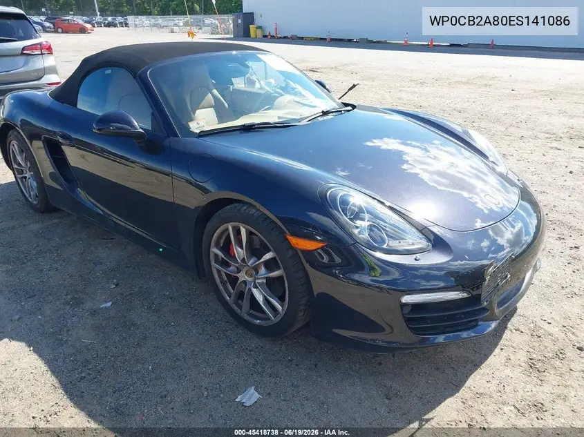 2014 Porsche Boxster S VIN: WP0CB2A80ES141086 Lot: 45418738