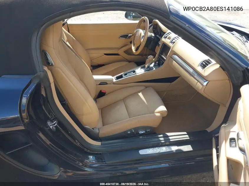 2014 Porsche Boxster S VIN: WP0CB2A80ES141086 Lot: 45418738