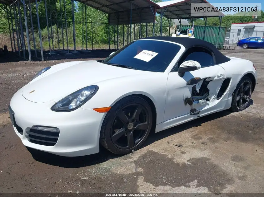 2015 Porsche Boxster VIN: WP0CA2A83FS121063 Lot: 45470938