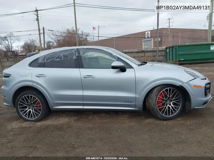 2021 Porsche Cayenne Coupe Gts VIN: WP1BG2AY3MDA49131 Lot: 44615714