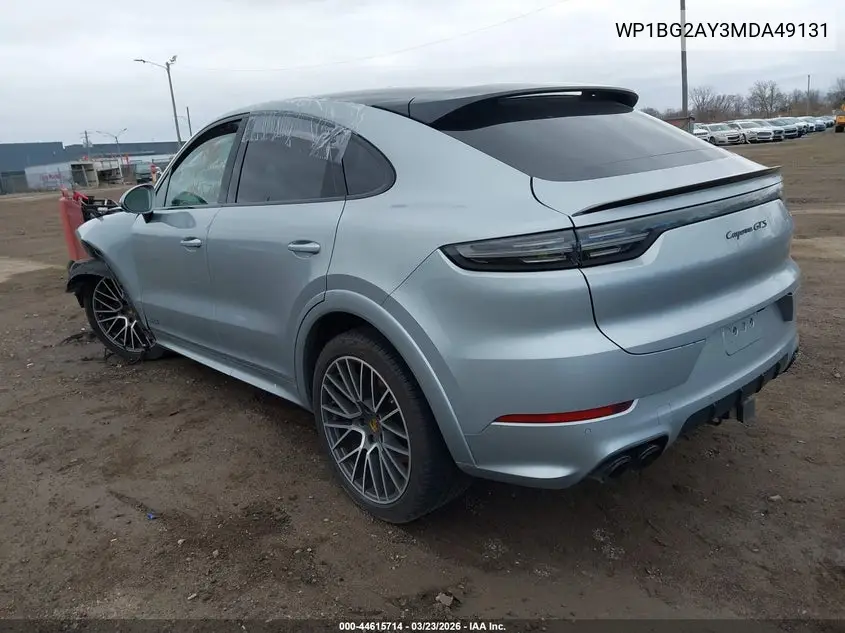 2021 Porsche Cayenne Coupe Gts VIN: WP1BG2AY3MDA49131 Lot: 44615714