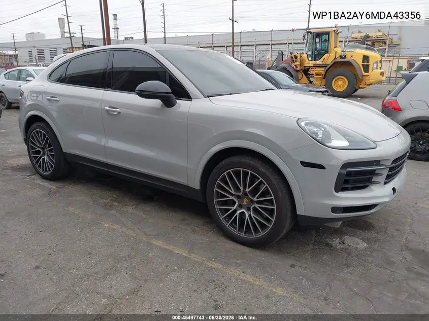 2021 Porsche Cayenne Coupe VIN: WP1BA2AY6MDA43356 Lot: 45497743