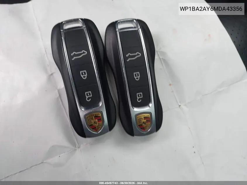 2021 Porsche Cayenne Coupe VIN: WP1BA2AY6MDA43356 Lot: 45497743
