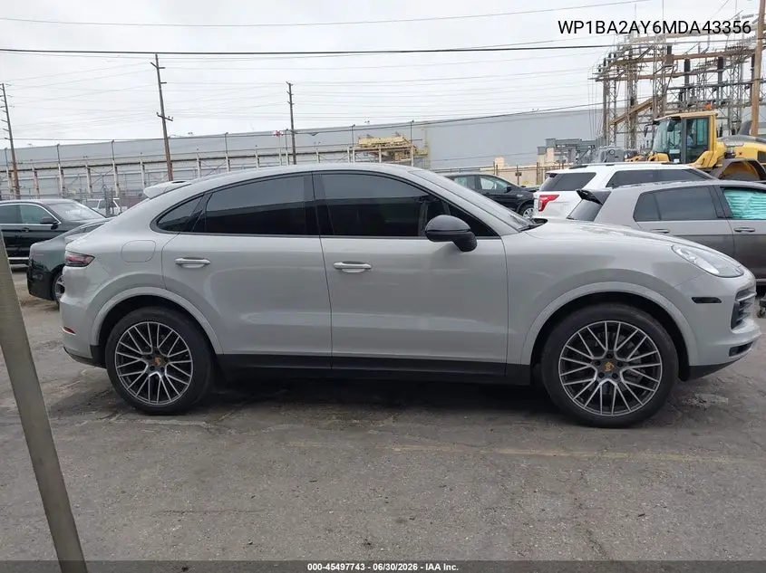 2021 Porsche Cayenne Coupe VIN: WP1BA2AY6MDA43356 Lot: 45497743