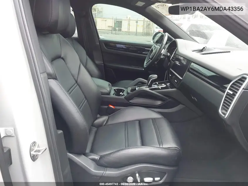 2021 Porsche Cayenne Coupe VIN: WP1BA2AY6MDA43356 Lot: 45497743