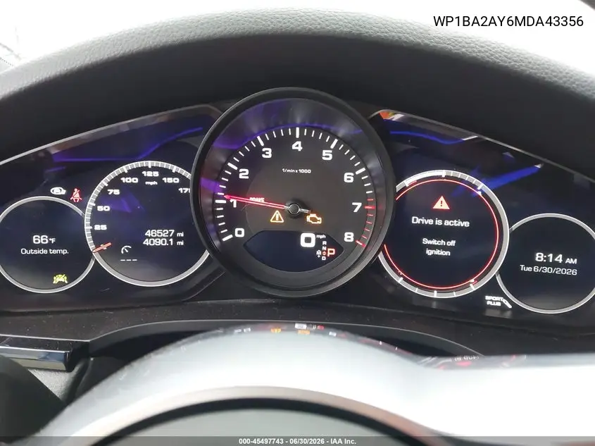2021 Porsche Cayenne Coupe VIN: WP1BA2AY6MDA43356 Lot: 45497743