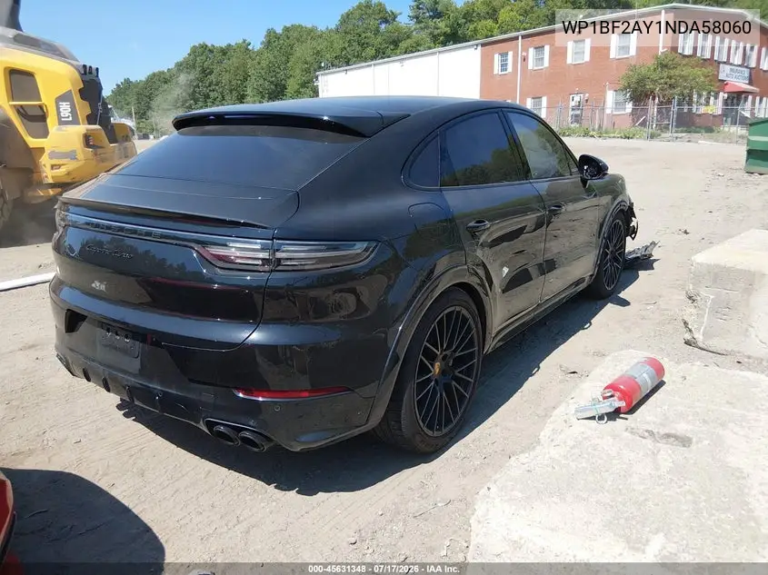2022 Porsche Cayenne Coupe Turbo/Turbo Gt VIN: WP1BF2AY1NDA58060 Lot: 45631348