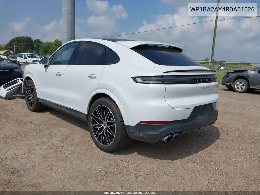 2024 Porsche Cayenne Coupe VIN: WP1BA2AY4RDA51026 Lot: 45239271