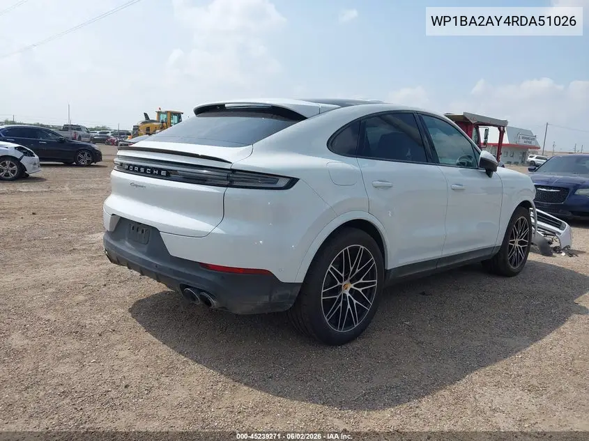 2024 Porsche Cayenne Coupe VIN: WP1BA2AY4RDA51026 Lot: 45239271