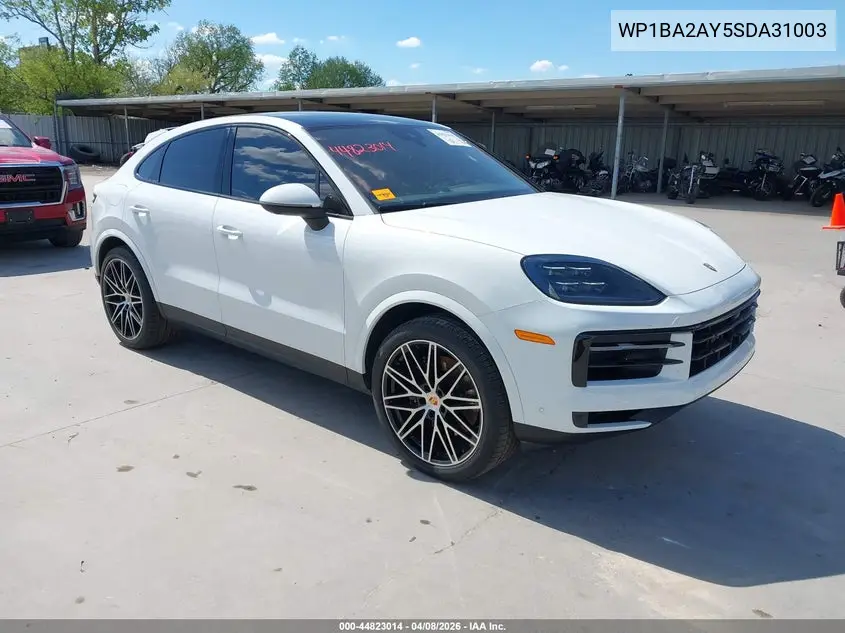 2025 Porsche Cayenne Coupe VIN: WP1BA2AY5SDA31003 Lot: 44823014