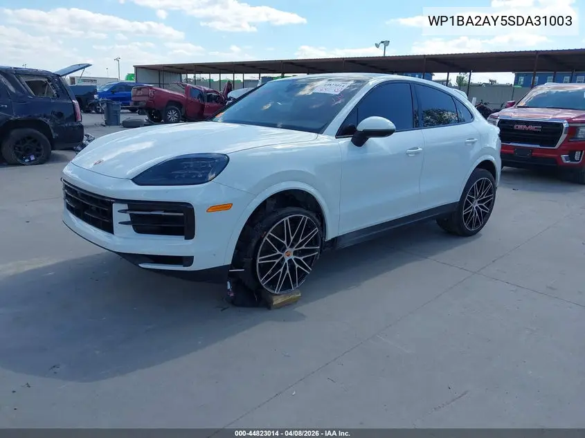 2025 Porsche Cayenne Coupe VIN: WP1BA2AY5SDA31003 Lot: 44823014