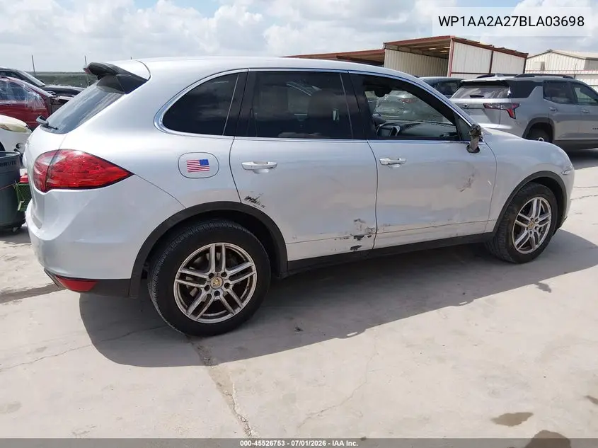 2011 Porsche Cayenne VIN: WP1AA2A27BLA03698 Lot: 45526753