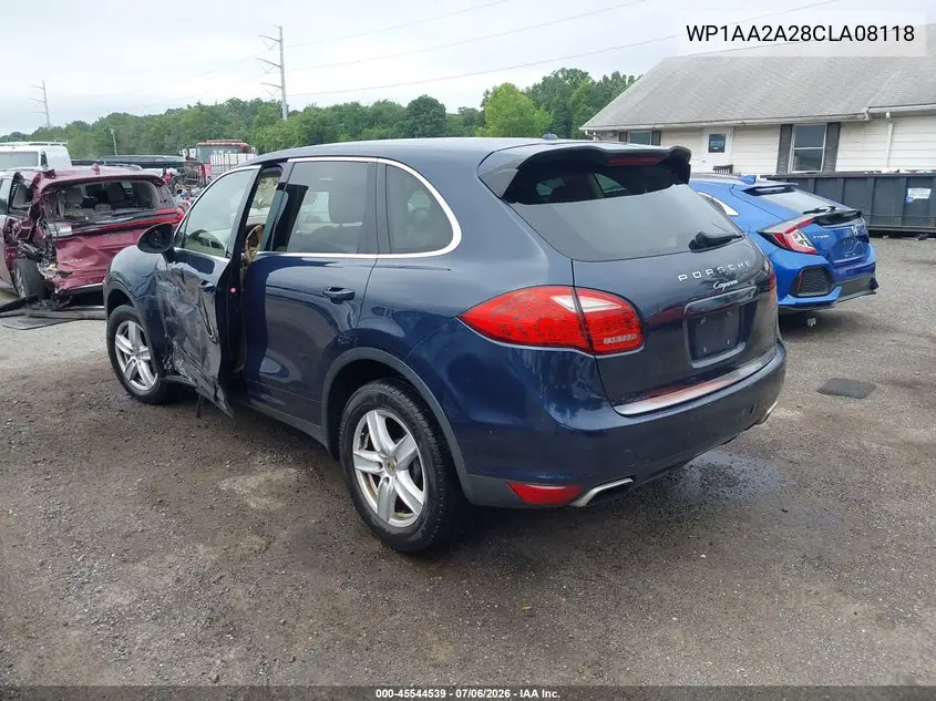 2012 Porsche Cayenne VIN: WP1AA2A28CLA08118 Lot: 45544539