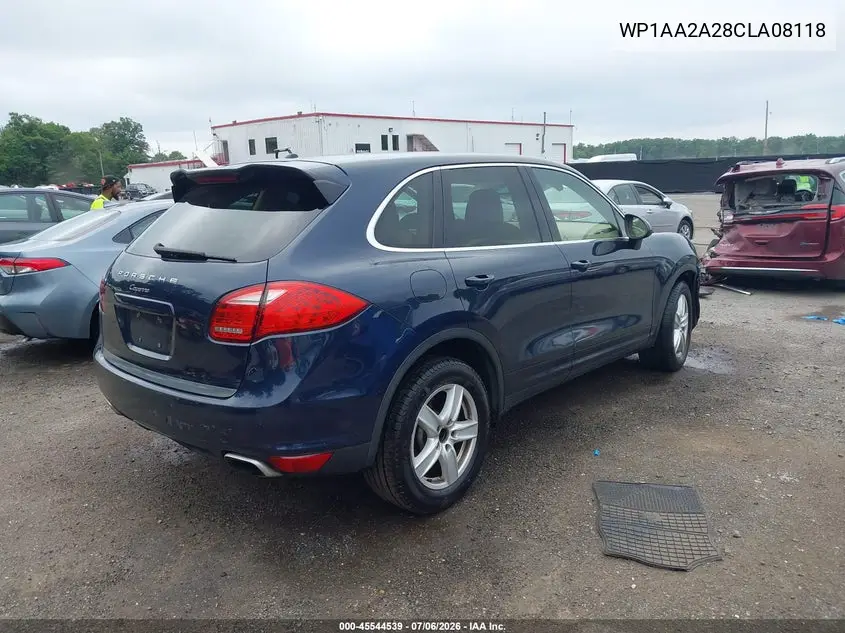 2012 Porsche Cayenne VIN: WP1AA2A28CLA08118 Lot: 45544539