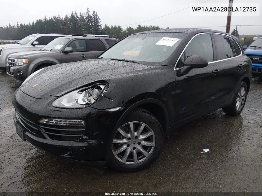 2012 Porsche Cayenne VIN: WP1AA2A28CLA12735 Lot: 45651780