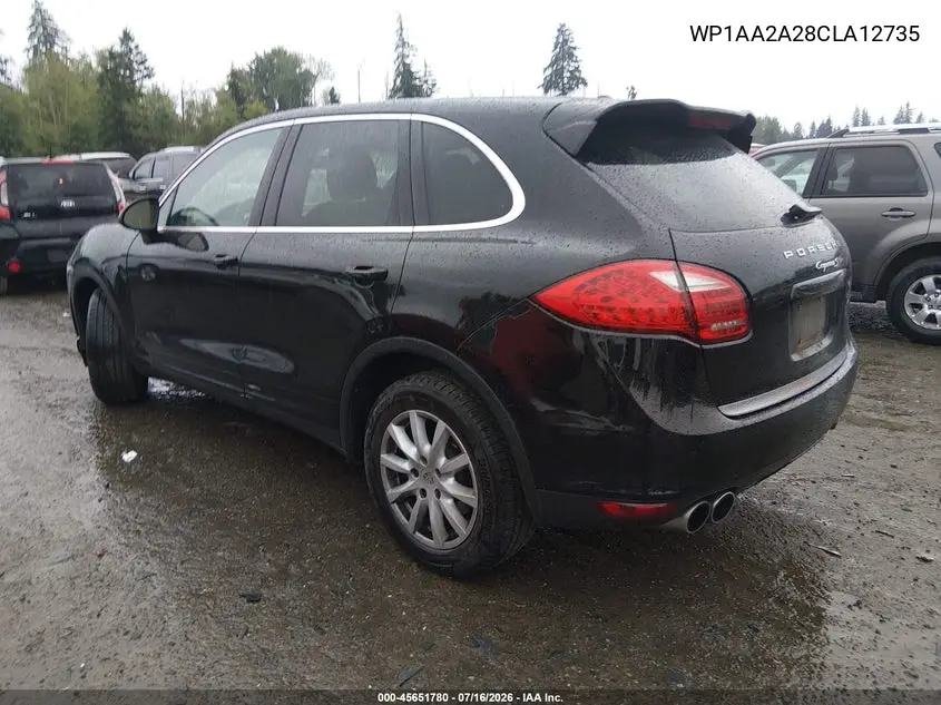 2012 Porsche Cayenne VIN: WP1AA2A28CLA12735 Lot: 45651780