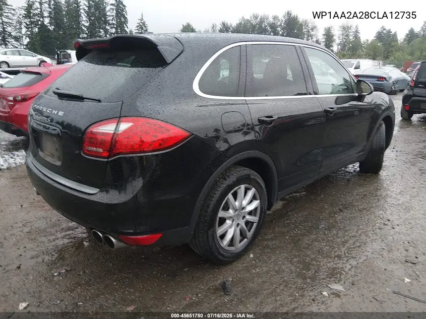2012 Porsche Cayenne VIN: WP1AA2A28CLA12735 Lot: 45651780