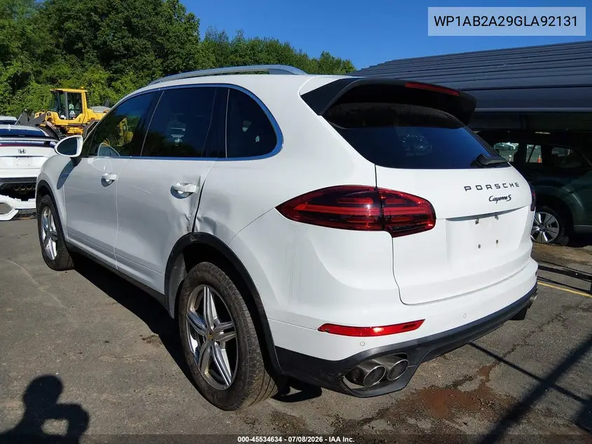 2016 Porsche Cayenne S VIN: WP1AB2A29GLA92131 Lot: 45534634