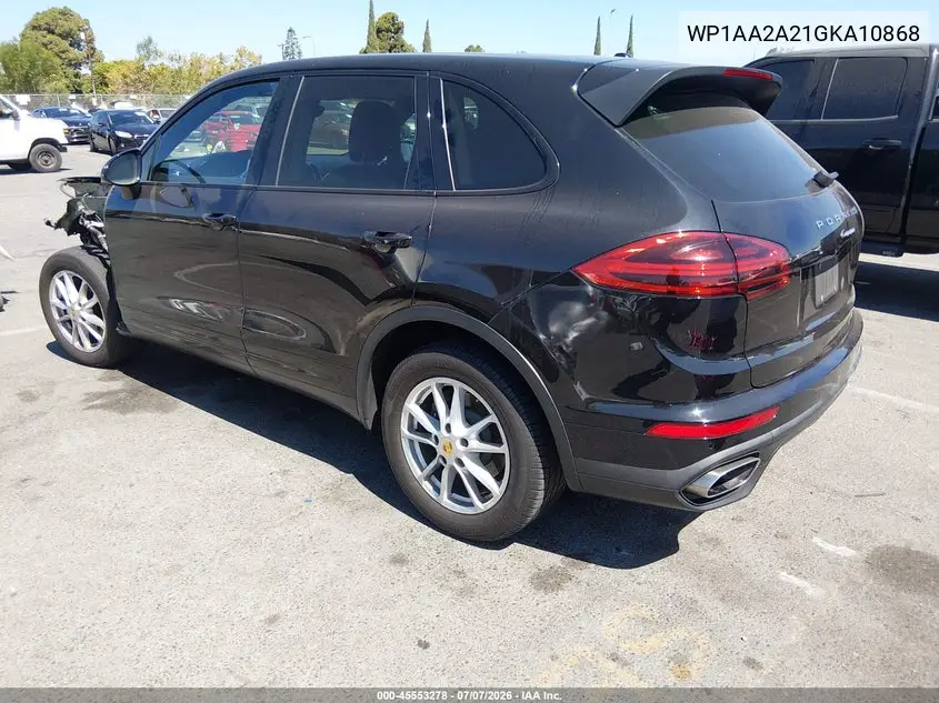2016 Porsche Cayenne VIN: WP1AA2A21GKA10868 Lot: 45553278
