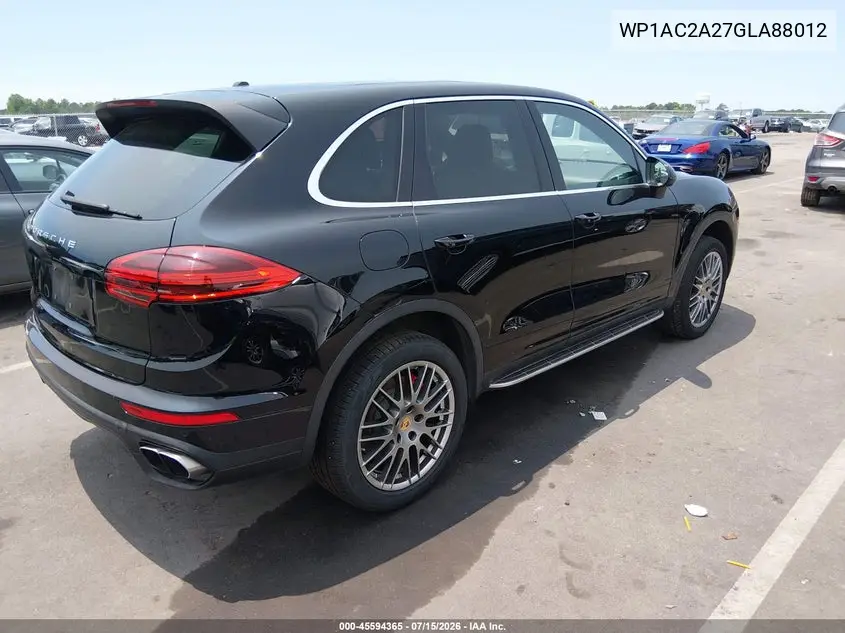 2016 Porsche Cayenne Turbo/Turbo S VIN: WP1AC2A27GLA88012 Lot: 45594365